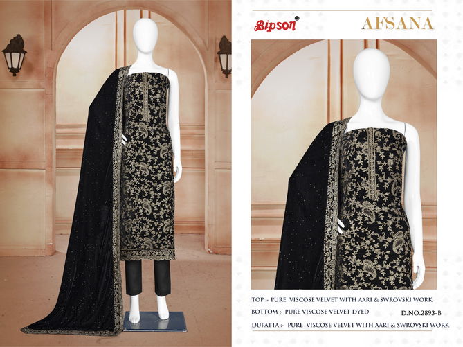 Afsana 2893 By Bipson Viscose Velvet Designer Dress Material Wholesale Shop In Surat